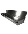 Rvs Wasbak 3 Kranen 1800mm  Inclusief Afvoerplug EN Spatscherm, Exclusief Kranen