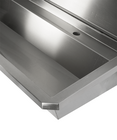 Rvs Wasbak 4 Kranen 2400mm  Nclusief Afvoerplug EN Spatscherm, Exclusief Kranen