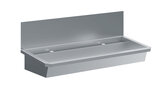 Rvs Wasbak 2 Kranen 1200mm  Inclusief Afvoerplug EN Spatscherm, Exclusief Kranen
