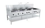 Gas Woktafel 4x17kw + 3x9kw
