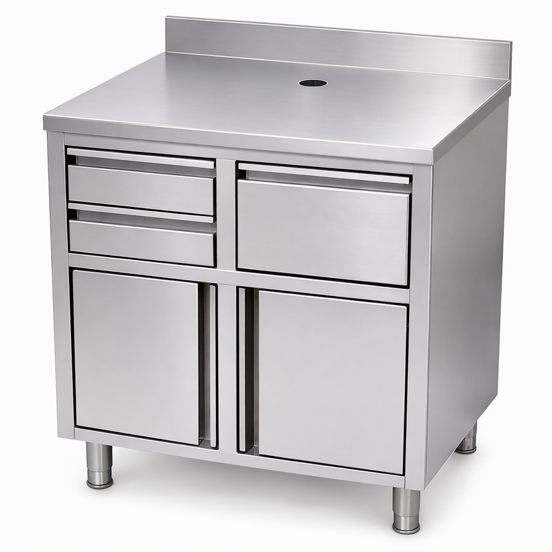Rvs Koffie Werktafel 1000x600x1150