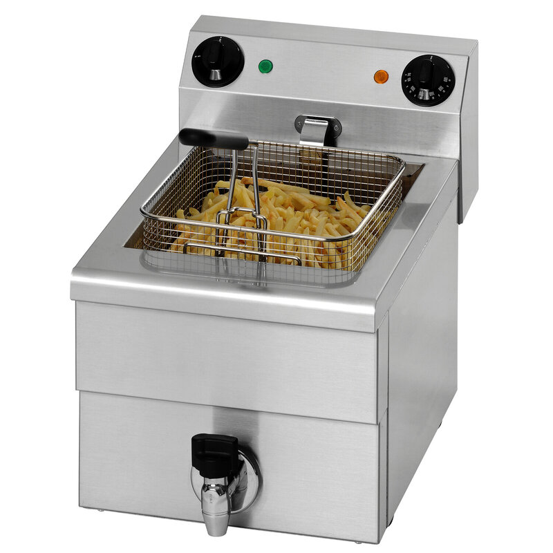 Friteuse | Serie FE | Elektrisch | 10l | 70°c/180°c | 3.25kw (230v) | Aftapkraan | 300x525x345(h)mm
