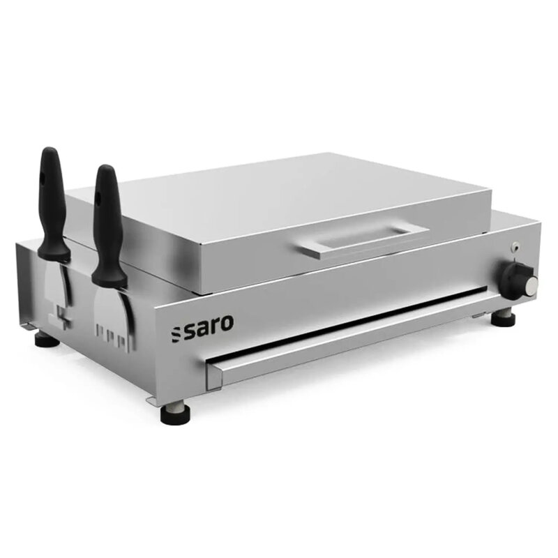 Semi-professionele Bak-/grillplaat | Gegroefd Oppervlak (rvs) | 80°c/320°c | 2.2kw (400v) | 540x350x180(h)mm