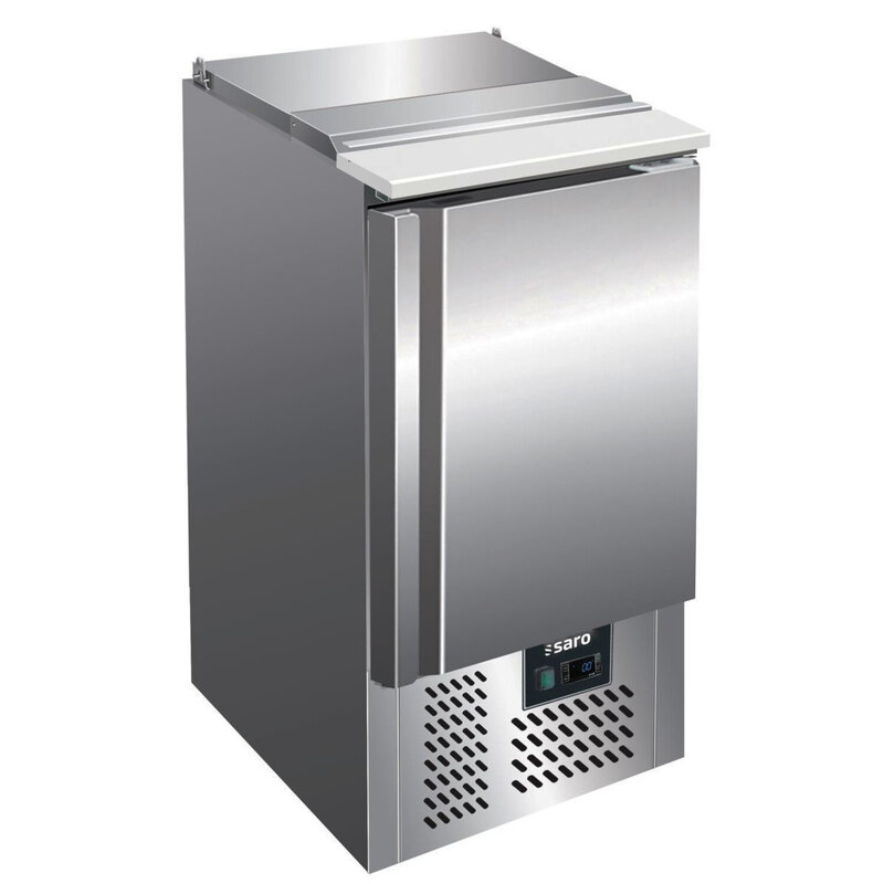 Saladette | 100l | 1 Deur (1/1 Gn) | Boven 1/1 GN | +2°c/+8°c | Geventileerd | 0.23kw | Schuifdeksel | Polyethyleen Werkblad | 435x700x880(h)mm