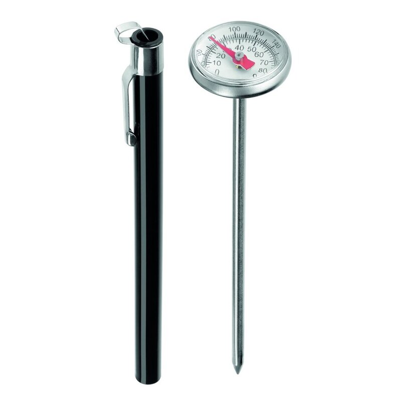 Thermometer A1020 Ktp Rvs/kunststof | Incl. Beschermingskap | 27x27x140(h)mm