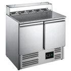 Pizzawerkbank | 240l | 2 Deuren (1/1 Gn) | Boven 5x 1/6 GN | +2°c/+8°c | Statisch + Ventilator | 900x700x861/1086(h)mm