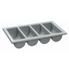 Bestekbak Polypropyleen Grijs | 1/1 GN | 4 Vakken | 530x325x100(h)mm