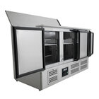 Saladette | Baldur | 365l | 3 Deuren (1/1 Gn) | Boven 4x 1/1 GN | +2°c/+8°c | Statisch + Ventilator | Schuif-/klapdeksel + Snijblad | 1364x700x880(h)mm