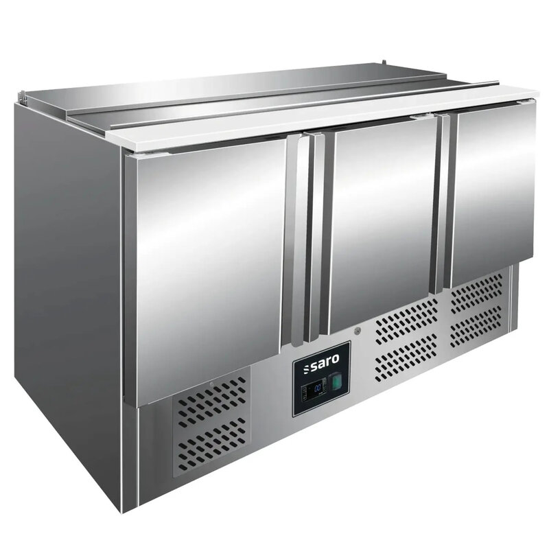 Saladette | Baldur | 365l | 3 Deuren (1/1 Gn) | Boven 4x 1/1 GN | +2°c/+8°c | Statisch + Ventilator | Schuif-/klapdeksel + Snijblad | 1364x700x880(h)mm