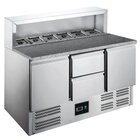 Pizzawerkbank | 402l | 2 Deuren + 2 Laden (1/1 Gn) | Boven 8x 1/6 GN | +2°c/+8°c | Geventileerd | 0.28kw | 1368x700x861/1086(h)mm
