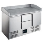 Pizzawerkbank | 368l | 2 Deuren + 2 Laden (1/1 Gn) | +2°c/+8°c | Statisch + Ventilator | Wielen (geremd) | 1400x700x866/1016(h)mm