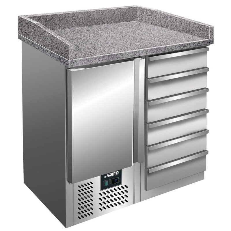 Pizzawerkbank | 109l | 1 Deur (1/1 Gn) + 6 Deegladen (en600x400) | +2°c/+8°c | Statisch + Ventilator | 1000x700x880/1060(h)mm