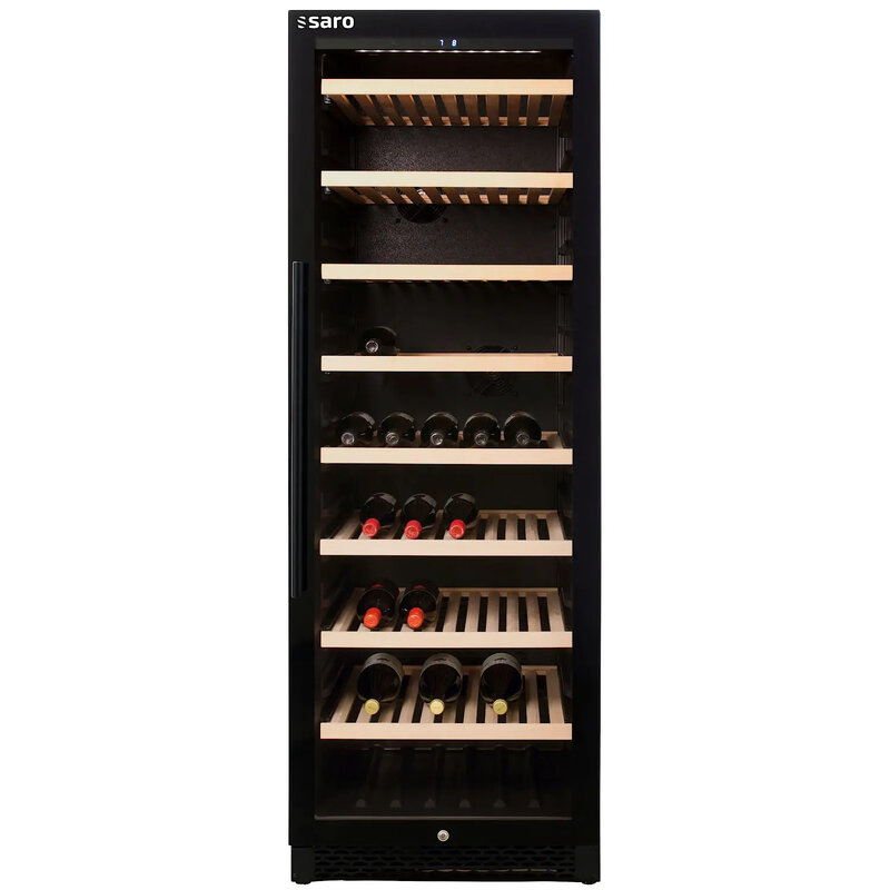 Wijnkoelkast | 388l (163x 75cl) | Zwart | 1 Zone | +5°c/+20°c | Geforceerd | 595x710x1720(h)mm