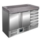 Pizzawerkbank | 257l | 2 Deuren (1/1 Gn) + 6 Deegladen (en600x400) | +2°c/+8°c | Statisch + Ventilator | 1420x700x880/1060(h)mm