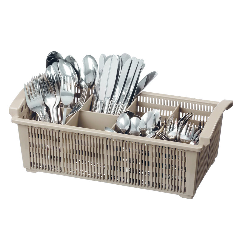 Bestek Inzetkorf Kunststof Bruin | 8 Vakken | 430x210x155(h)mm