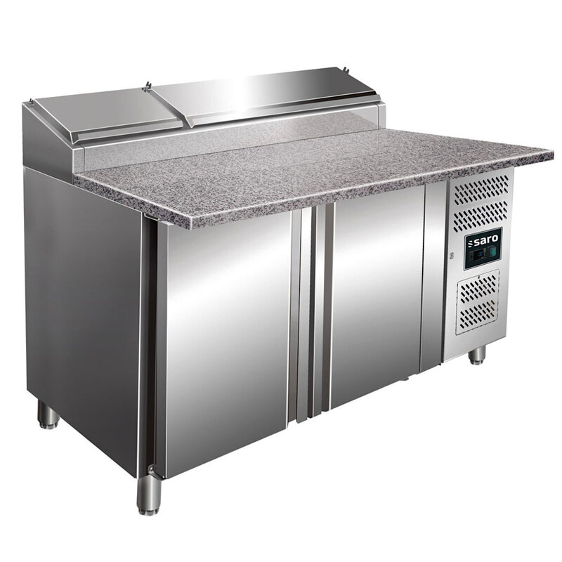 Pizzawerkbank | 496l | 2 Deuren (en600x400) | Boven 6x 1/3 GN | +2°c/+8°c | Geforceerd | 0.35kw | 1505x850x890/1080(h)mm