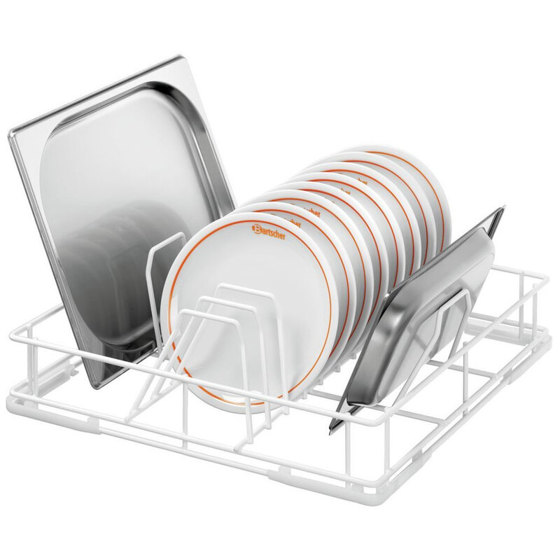 Bordenkorf Staal Wit | 16 Vakken | 400x400x120(h)mm