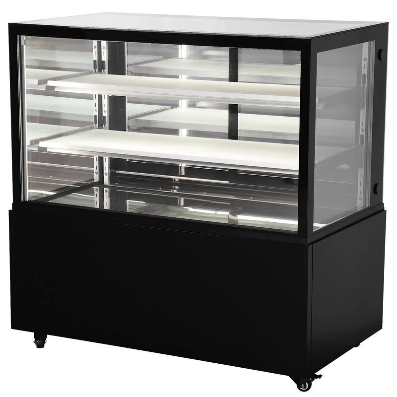 Koelvitrine | Marion | 410l | Zwart | +2°c/+8°c | Geforceerd | 3 Niveaus | Wielen (geremd) | 1215x675x1210(h)mm