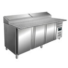 Pizzawerkbank | 725l | 3 Deuren (en600x400) | Boven 10x 1/3 GN | +2°c/+8°c | Geforceerd | 0.35kw | 2005x850x890/1080(h)mm