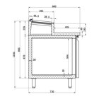 Pizzawerkbank | 725l | 3 Deuren (en600x400) | Boven 10x 1/3 GN | +2°c/+8°c | Geforceerd | 0.35kw | 2005x850x890/1080(h)mm