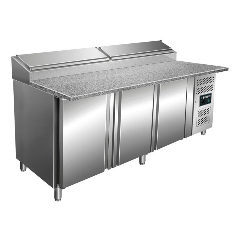 Pizzawerkbank | 725l | 3 Deuren (en600x400) | Boven 10x 1/3 GN | +2°c/+8°c | Geforceerd | 0.35kw | 2005x850x890/1080(h)mm