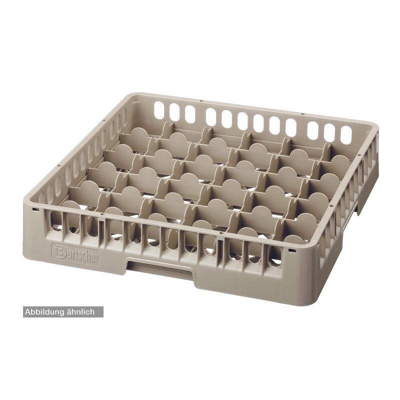 Glazenkorf Kunststof Bruin | 36 Vakken | 500x500x142(h)mm