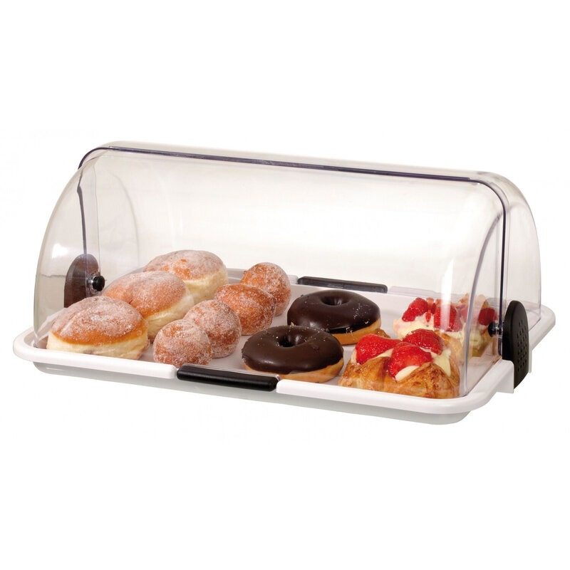 Buffetvitrine Groot Kunststof Wit | 1 Etage | 470x315x195(h)mm