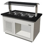 Verwarmd Buffet | Premium Line | Wit/graniet | 3x 1/1 GN | 30°c/90°c | Bain-marie | Verlichte Kap | Wielen (geremd) | 1300x880x1350(h)mm
