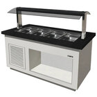 Verwarmd Buffet | Premium Line | Wit/graniet | 4x 1/1 GN | 30°c/90°c | Bain-marie | Verlichte Kap | Wielen (geremd) | 1700x880x1350(h)mm