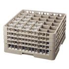 Glazenkorf Kunststof Bruin | 36 Vakken | 500x500x266(h)mm