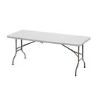 Inklapbare Buffettafel | Kunststof/staal | Wit Blad | Grijs Frame | In-/outdoor | 1830x760x740(h)mm
