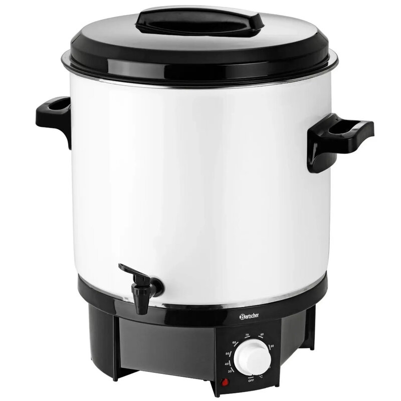 Verwarmde Drankendispenser | Wit/zwart | 28l | 30°c/100°c | 1.8kw (230v) | Enkelwandig | 370x370x500(h)mm