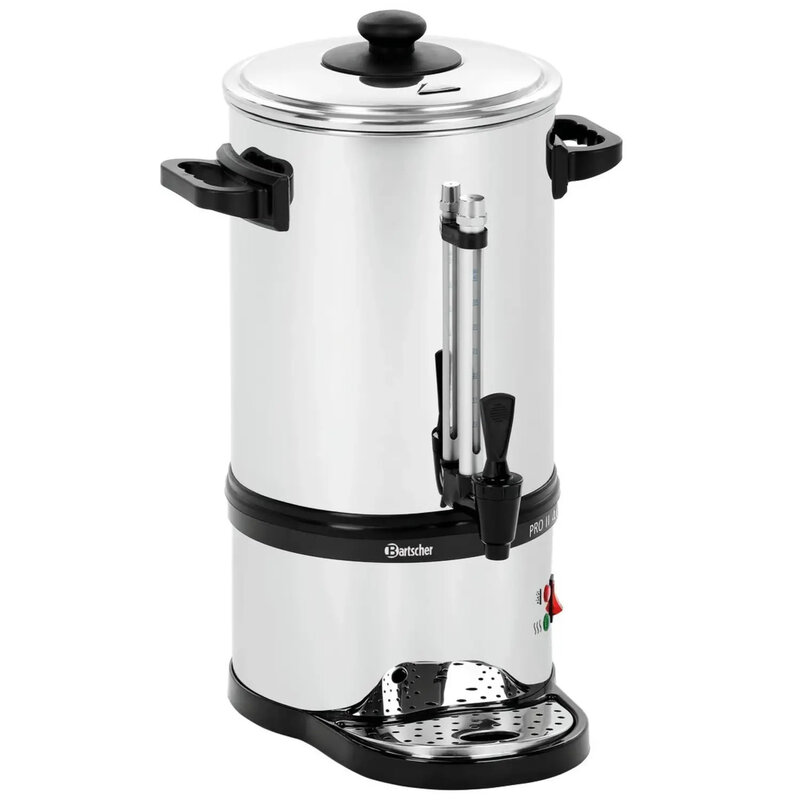 Koffiepercolator | Pro II | Rvs/zwart | 6L | 1.2kw (230v) | Enkelwandig | Lekbak | 310x320x480(h)mm