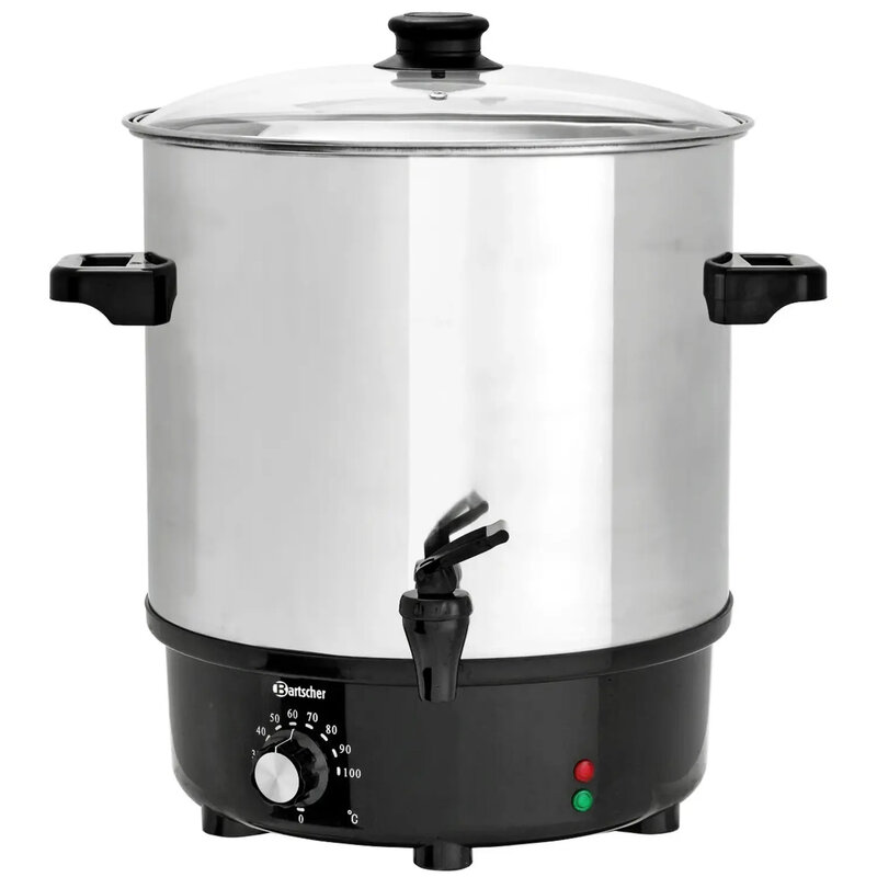 Verwarmde Drankendispenser | Rvs/zwart | 25.4l | 30°c/100°c | 2kw (230v) | Enkelwandig | 380x420x475(h)mm