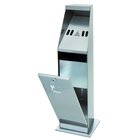 Staande Asbak Rvs Zilver5,5l  | 240x240x870(h)mm