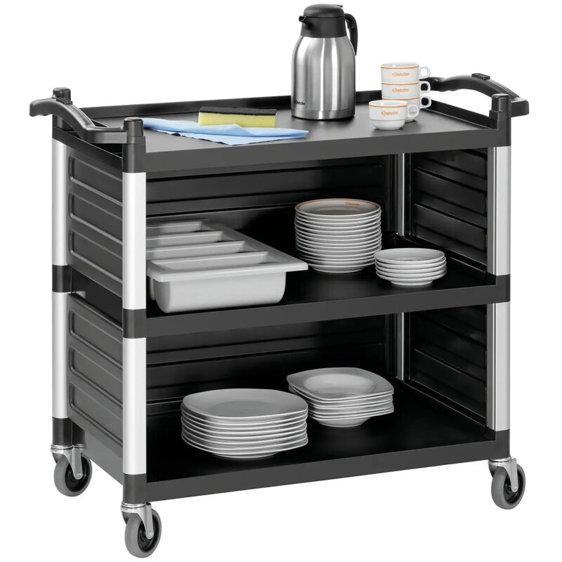 Serveerwagen | Kunststof | 3 Niveaus (785x485) | Wielen (geremd) | 1000x495x920(h)mm