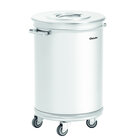 Afvalbak | Rvs (geborsteld) | 56l | Los Deksel | Wielen | 460x400x620(h)mm