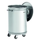 Afvalbak | Rvs (geborsteld) | 56l | Los Deksel | Wielen | 460x400x620(h)mm