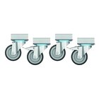 Zwenkwielen Set Kunststof/rubber | 4 Stuks - 2 Met Rem | 85x170x121(h)mm