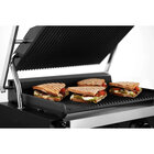 Contact-/paninigrill | Enkel | Gegroefd Oppervlak 345x235 (gietijzer) | 50°c/300°c | 2.2kw (230v) | Timer | 410x395x210(h)mm