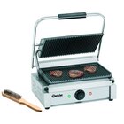 Contact/paninigrill 1R | Geribbeld | 2.2kw | Grillplaten Gietijzer/geëmailleerd | 410x400x200(h)mm