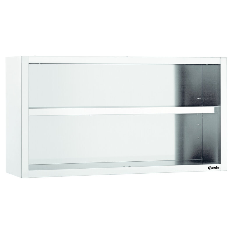 Rvs Open Wandkast | 1 Verstelbare Tussenschap | 1200x400x660(h)mm