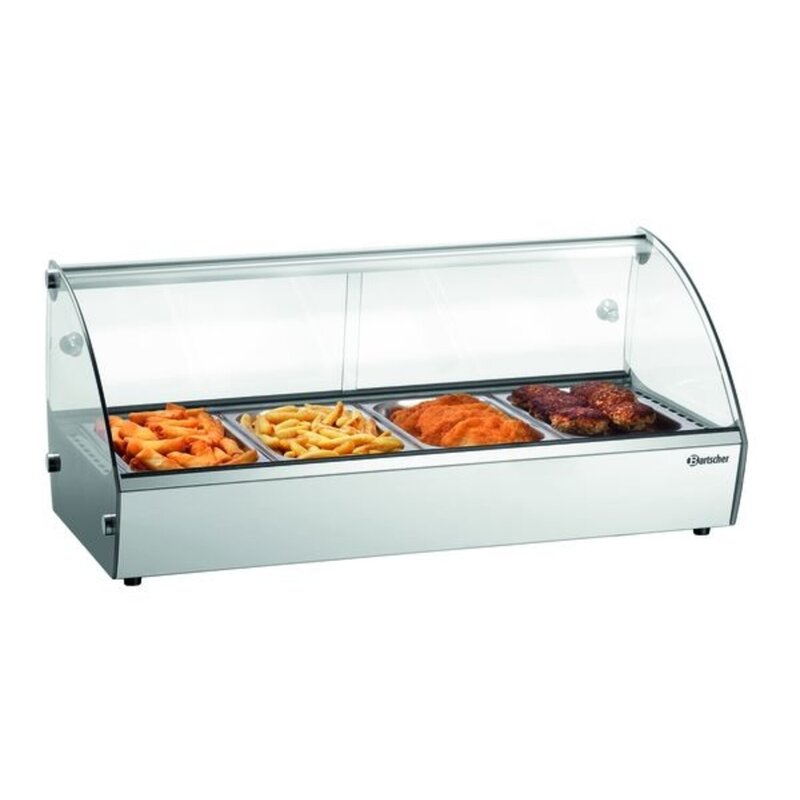 Warmhoudvitrine | Rvs/glas | R4 46l | 4x 1/3 GN | 230v | Achter Schuifdeuren | 775x420x335(h)mm