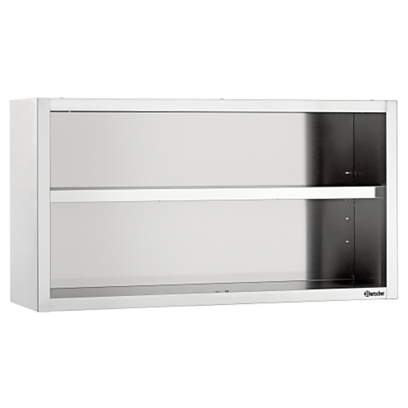 Rvs Open Wandkast | 1 Verstelbaar Tussenschap | 1600x400x660(h)mm