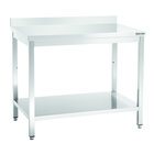 Werktafel Rvs Met Achteropstand + Bodemschap Zelfmontage | 700mm Diep | 850 Mm Hoog