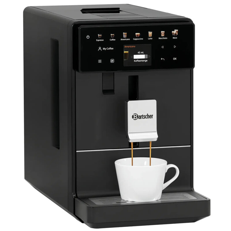 Volautomatisch Koffiezetapparaat | Easy Slim | 15 Kopjes/dag | 1 Hopper (bonen) | Waterreservoir (1.3l) + Melkreservoir | 1.4kw (230v) | Touchscreen | 215x455x345(h)mm