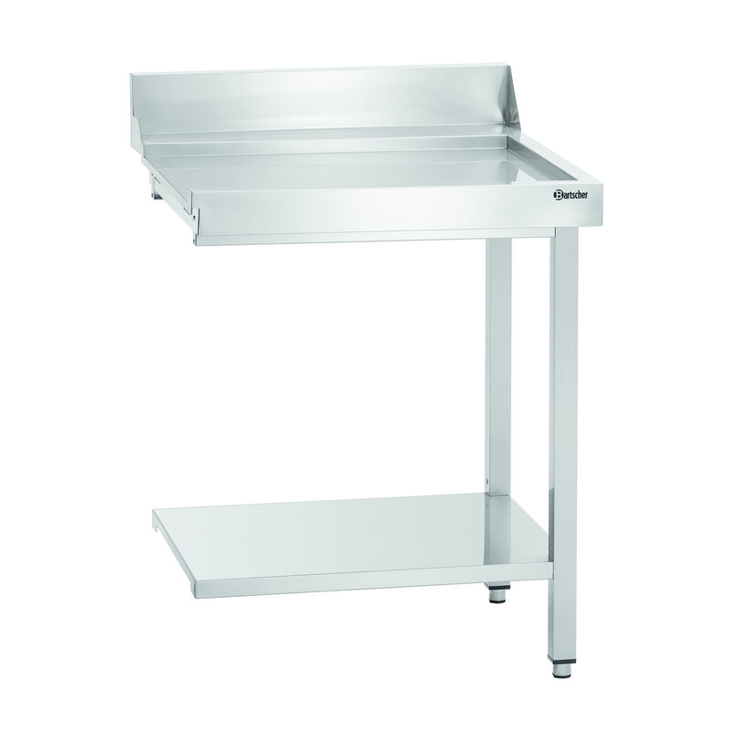 Afvoertafel DS 700r Rvs | Onderschap + Achteropstand | 700x720x850(h)mm