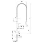Voorspoeldouche | Handdouche (flexibele Hals) + Middenuitloop | Mengkraan | 1-gats | 400x1050(h)mm