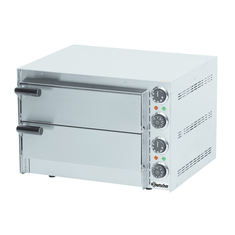Pizzaoven | Elektrisch | Mini | 1x2 ø35cm | 2 Kamers | 2.7kw | Bodem Van Hittebestendige Steen | 545x500x380(h)mm