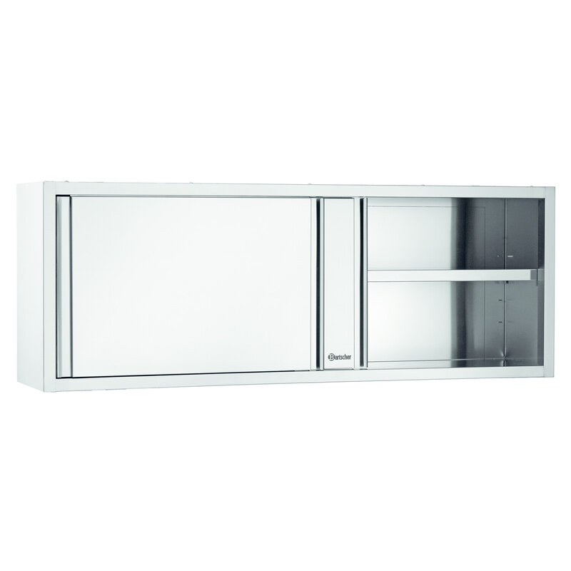 Rvs Wandkast Met Schuifdeuren | 1 Verstelbare Tussenschap | 1800x400x660(h)mm